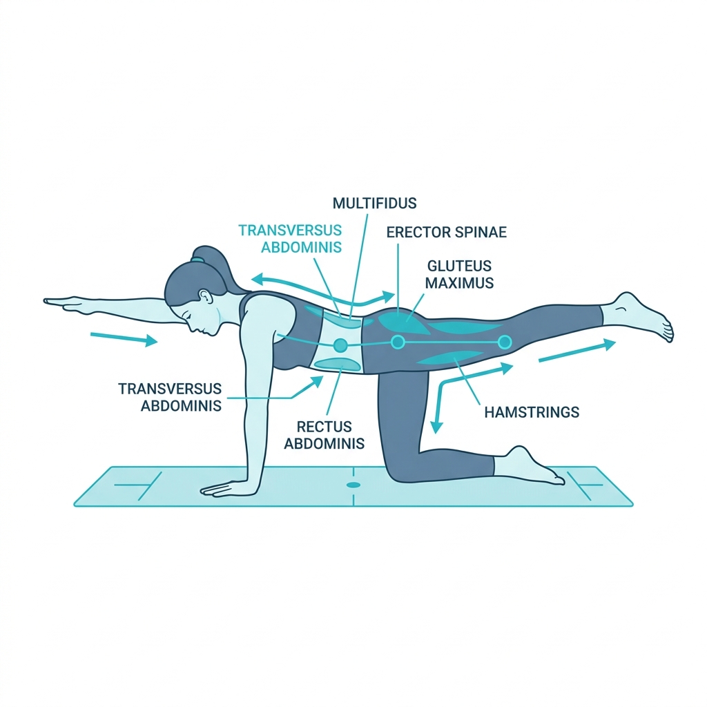 Bird-Dog Exercise anatomical alignment detail