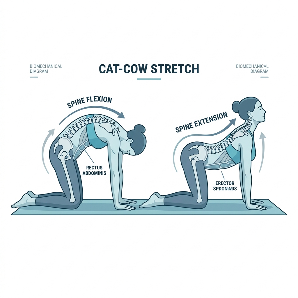 Cat-Cow Stretch anatomical alignment detail
