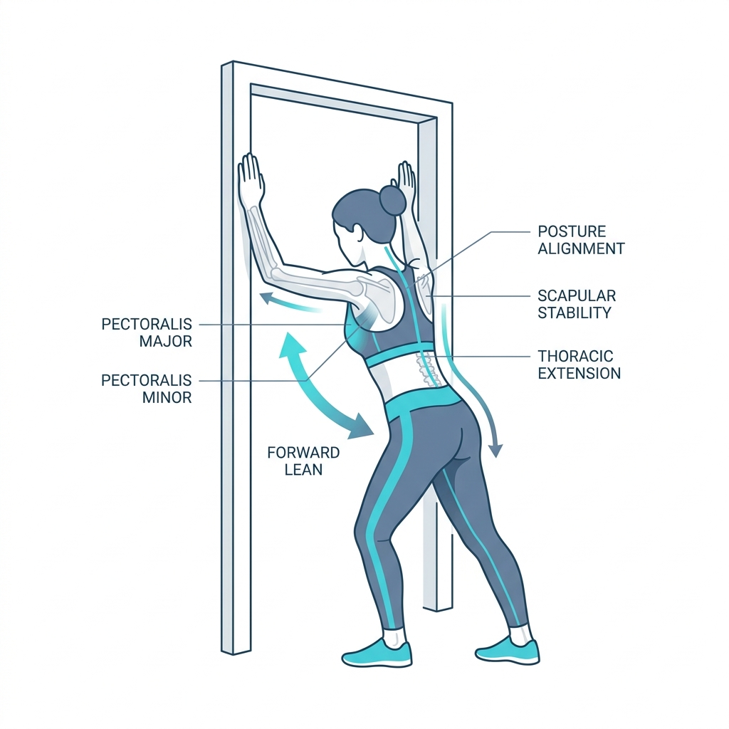 Doorway Pec Stretch anatomical alignment detail