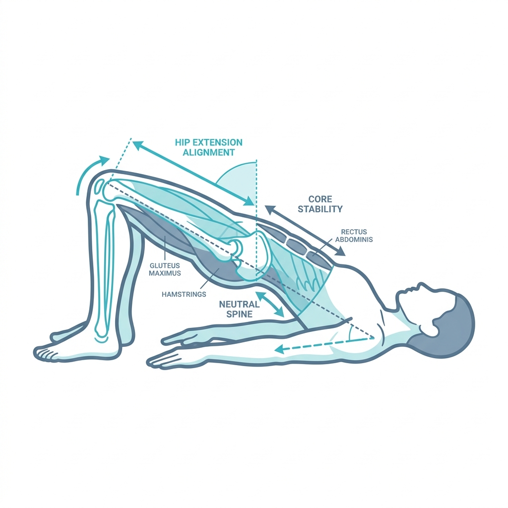 Glute Bridge anatomical alignment detail