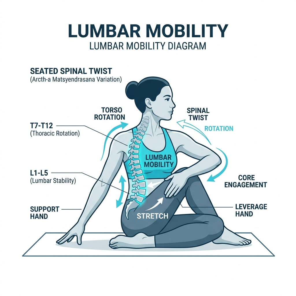 Seated Spinal Twist anatomical alignment detail