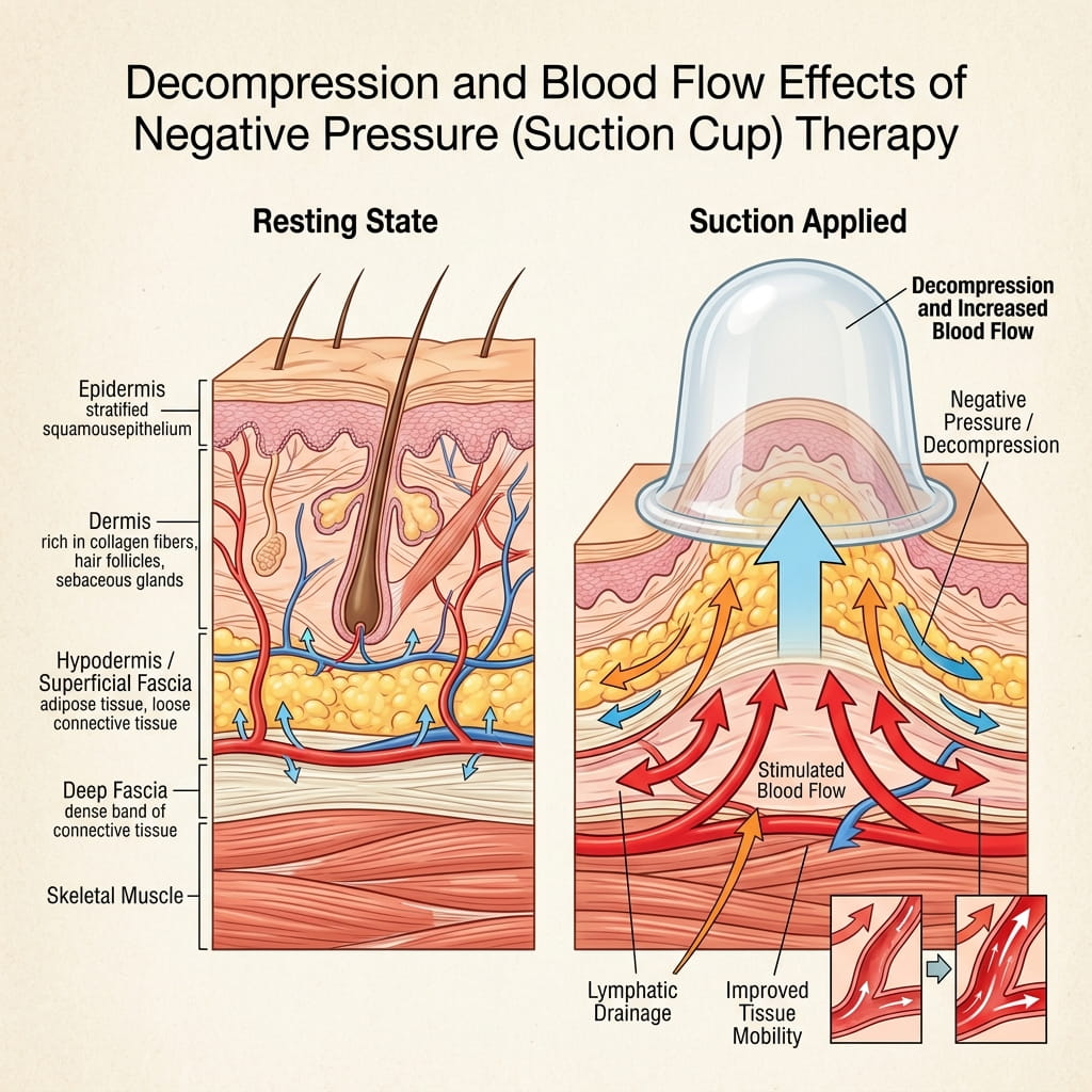 Cupping Therapy anatomical explanation diagram